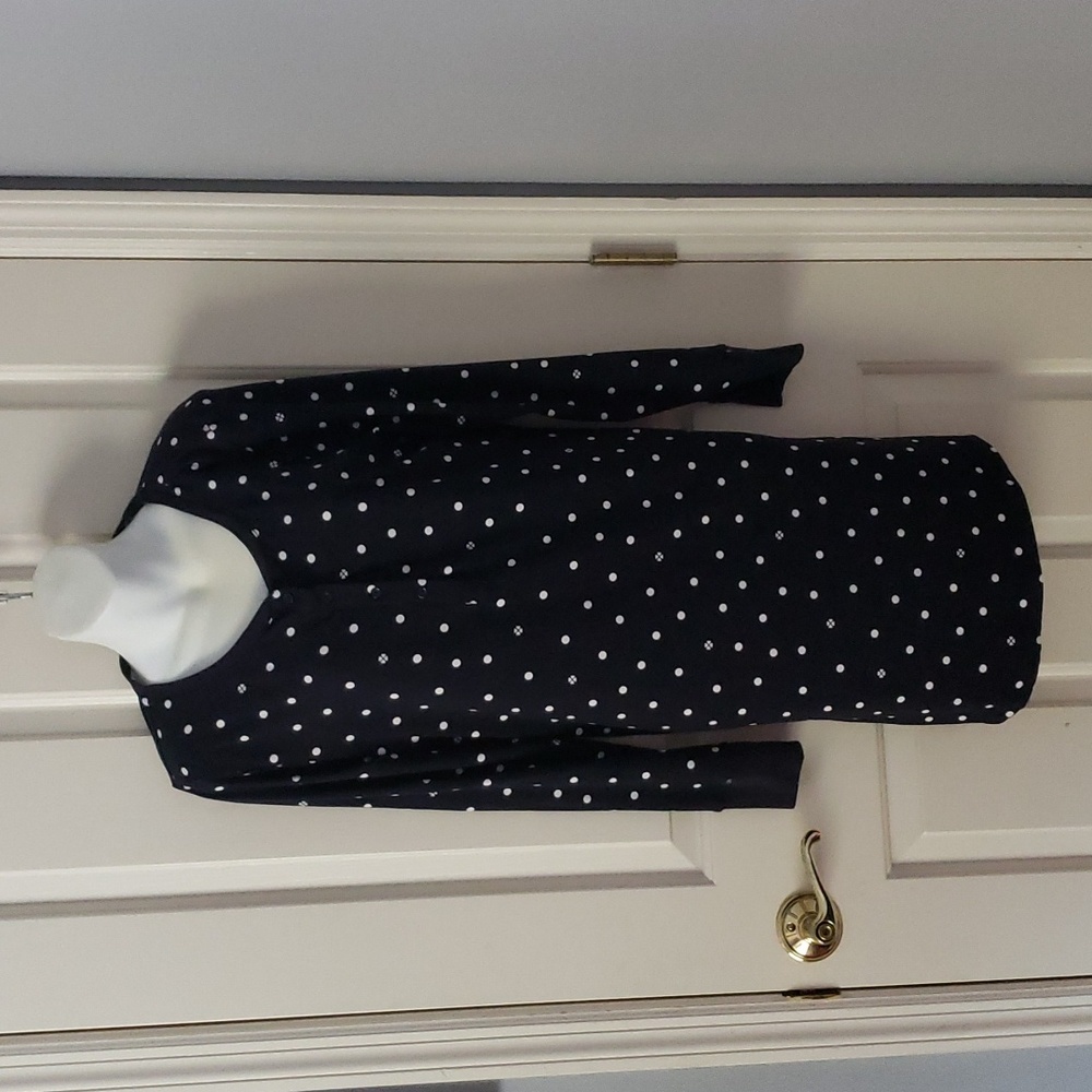 Kate Spade New York Navy Polka Dots Jersey Sleep Shirt Size:M